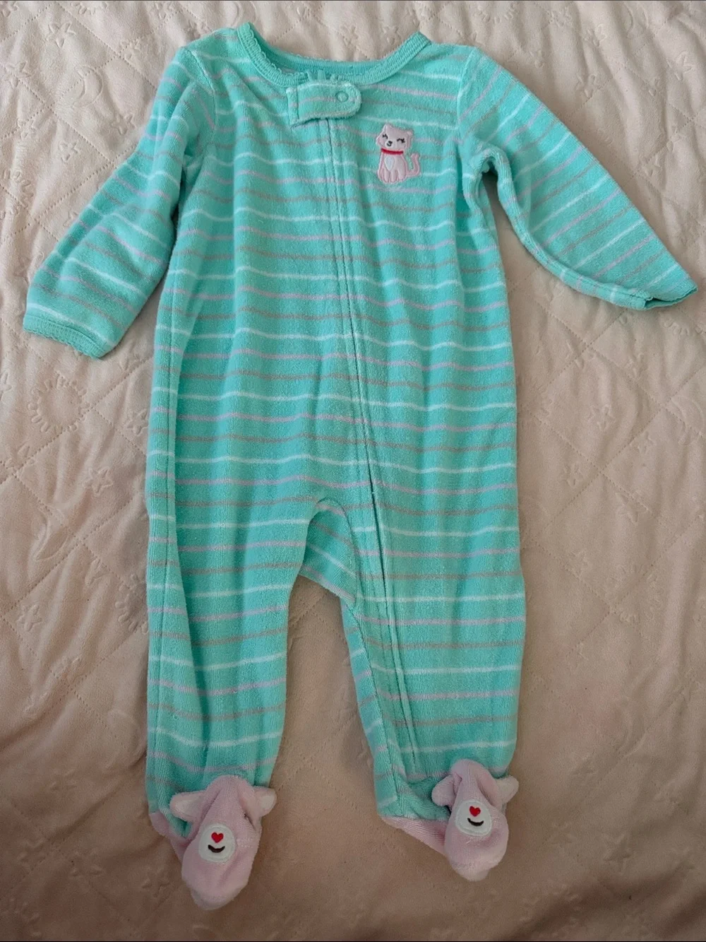 Baby Footed Sleepers Bundle - Gray, Pink, Cream, Mint